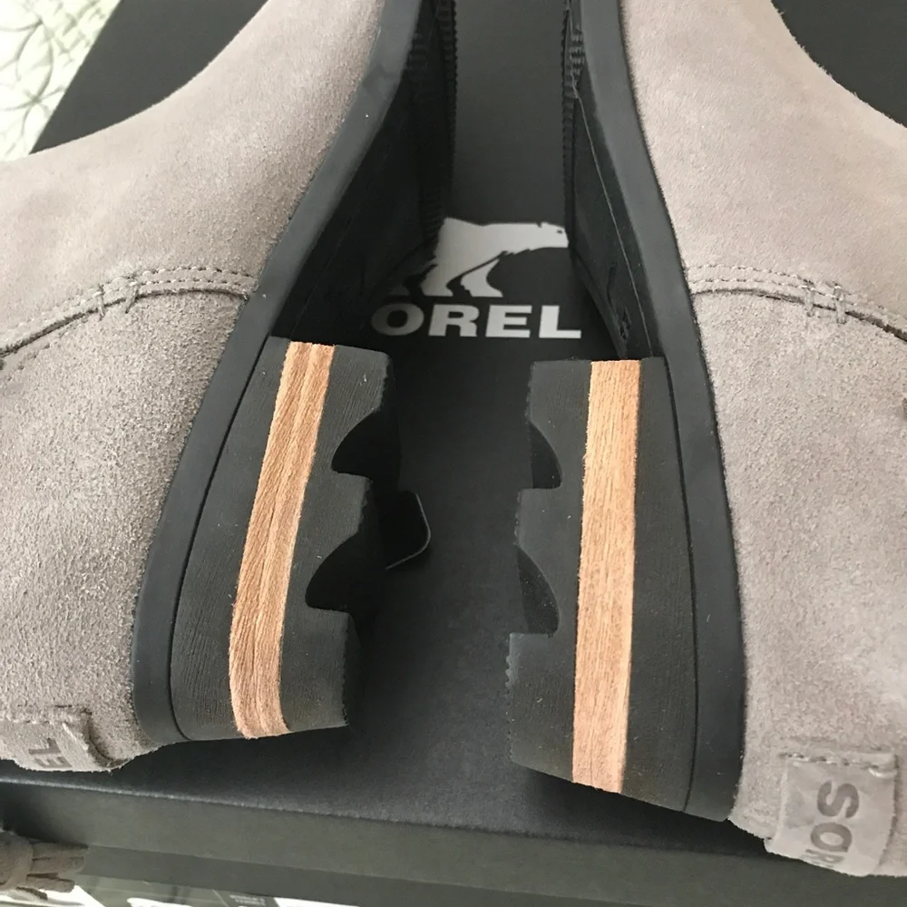 SOREL modern ankle boot in gray suede